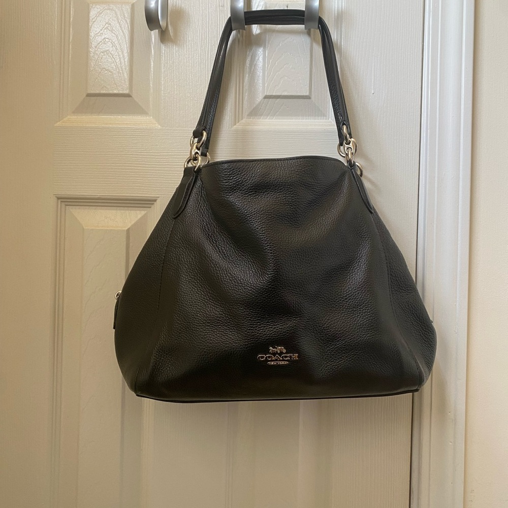 COPY - Coach Black Pebble Leather Hallie Bag